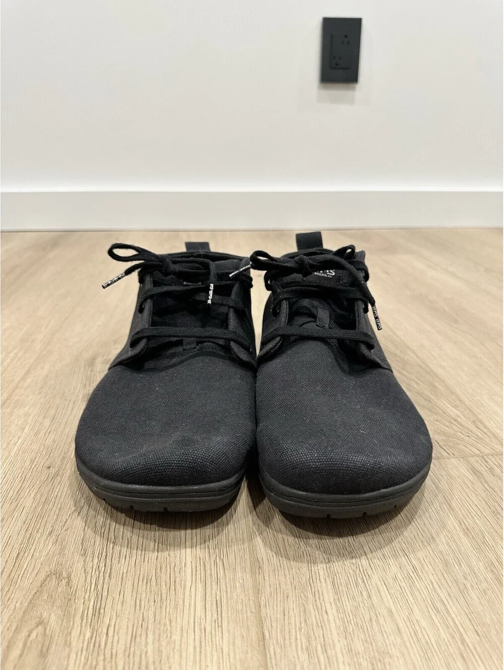 Lems Men Chukka Canvas Vegan Barefoot Shoes Size 12.5 Black Minimalist Gorpcore